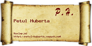 Petul Huberta névjegykártya